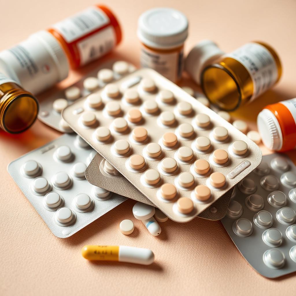 Medidor de glicose e uma caneta de aplicação de medicamento sobre mesa médica.